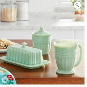 Pioneer Woman Timeless Beauty   Butter dish, creamer, and sugar dish